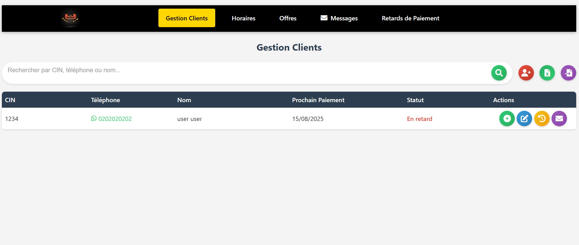 Gestion des clients