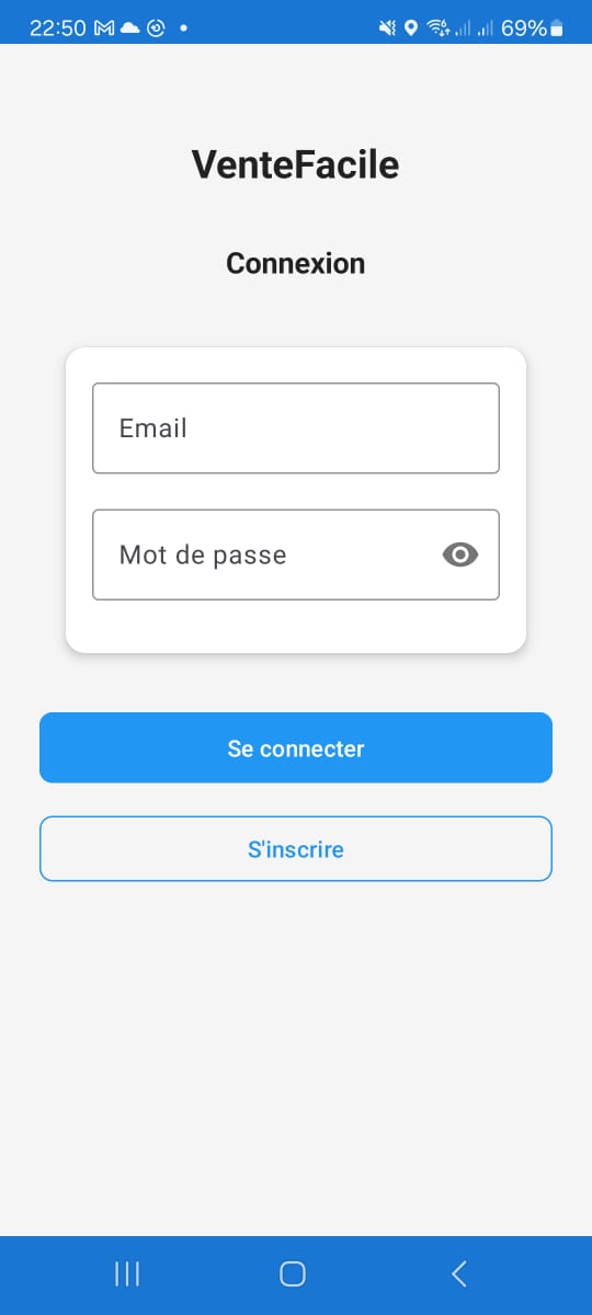 Écran de connexion
