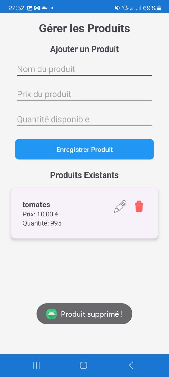 Gestion des produits